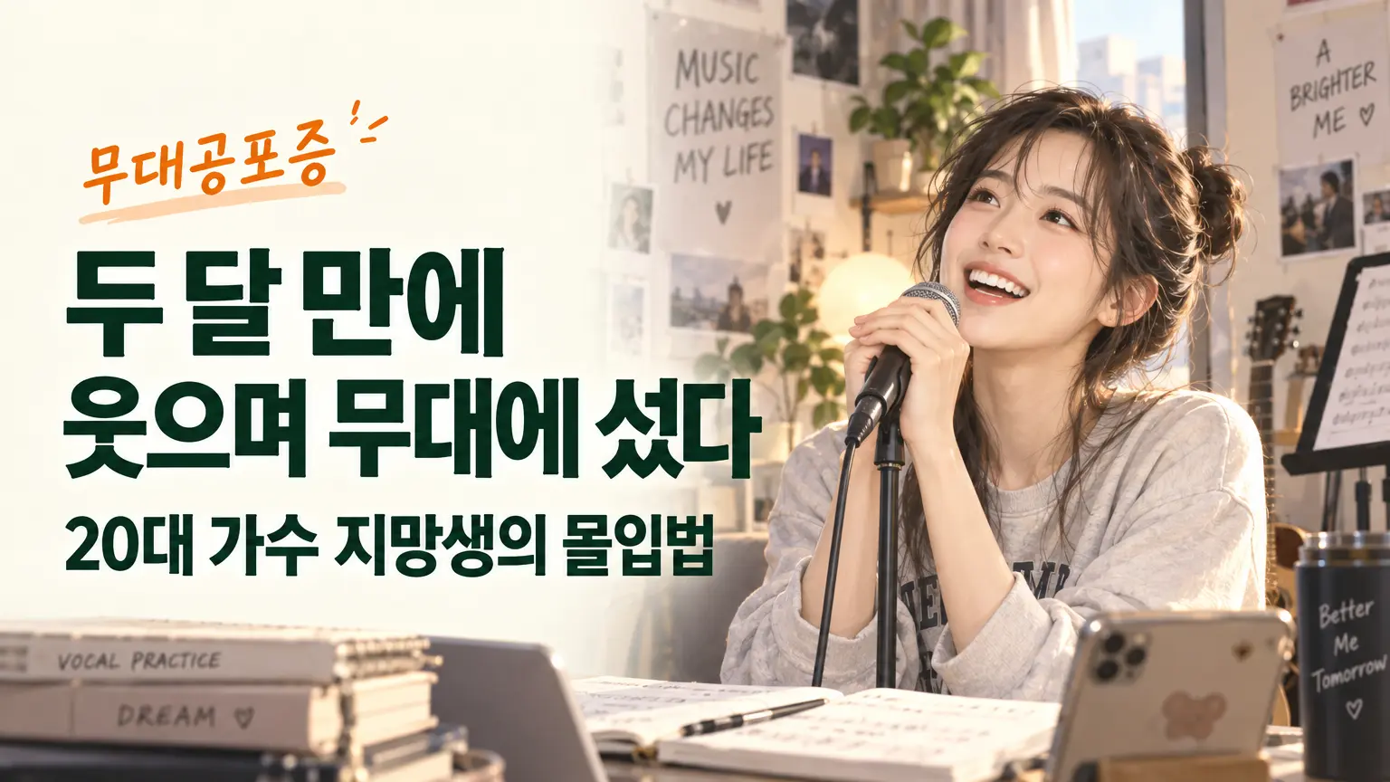무대공포증 극복: 달달 떨던 20대 가수 지망생이 두 달 뒤 웃으며 선 무대