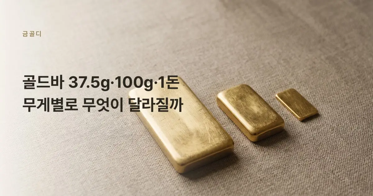 [금골디]골드바 37.5g·100g·1돈, 무게별로 무엇이 달라질까
