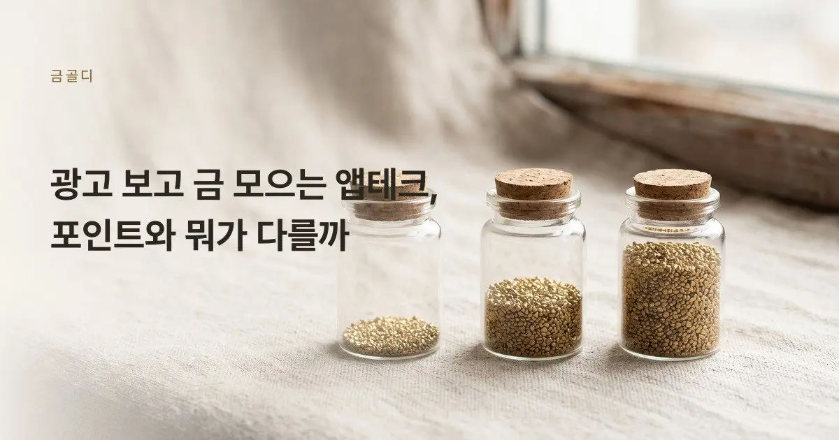 [금골디]광고 보고 금 모으는 앱테크, 포인트 앱테크와 뭐가 다를까