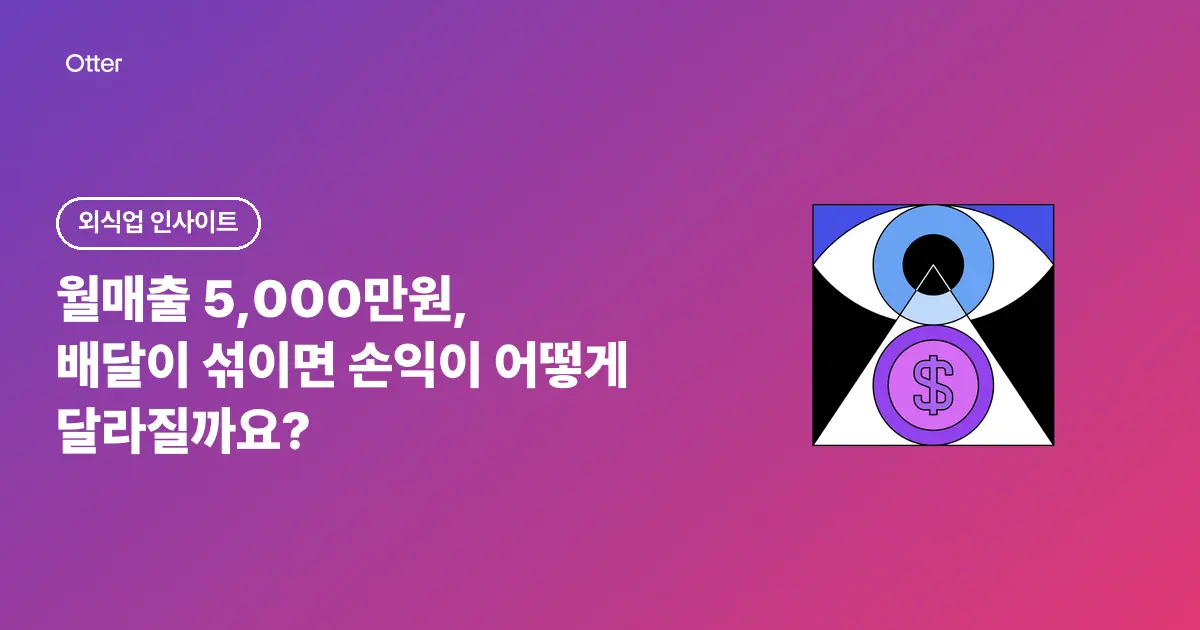 월매출 5,000만원, 배달이 섞이면 손익이 어떻게 달라질까요?