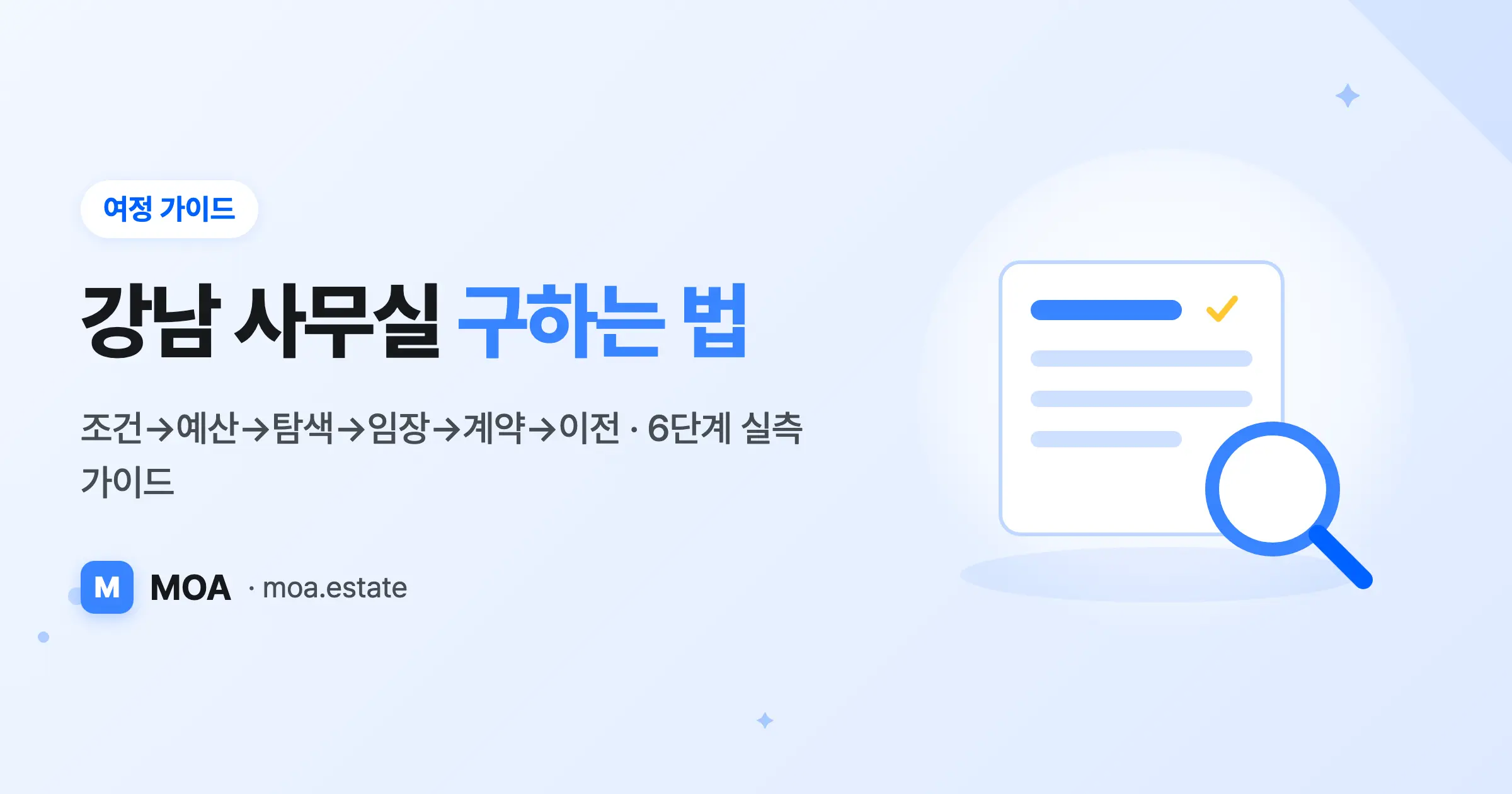 강남 사무실 구하는 법 — 조건부터 계약까지 6단계 실측 가이드 (2026)