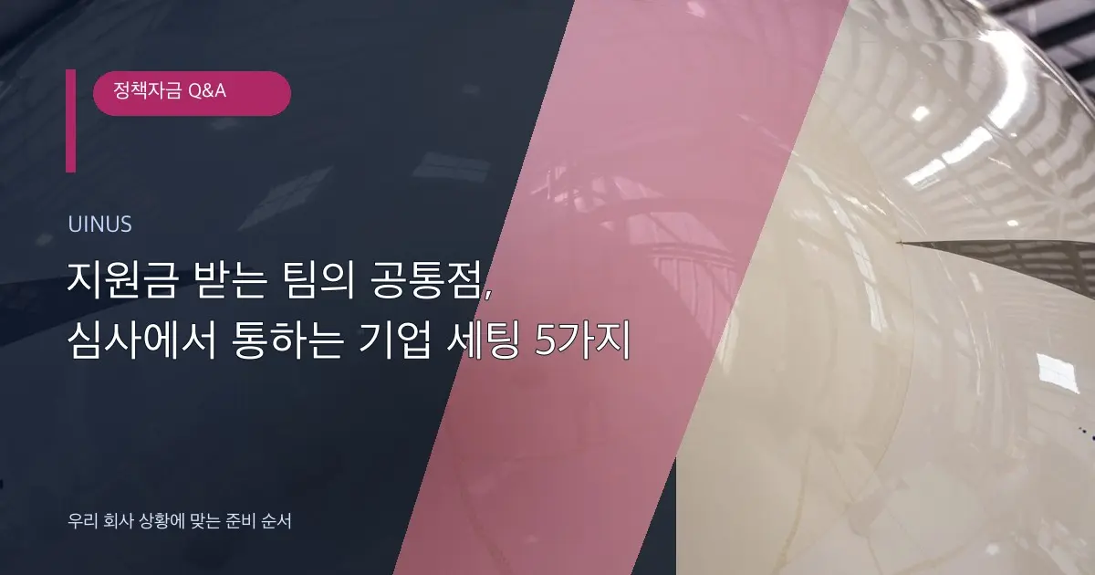 지원금 받는 팀의 공통점, 심사에서 통하는 기업 세팅 5가지