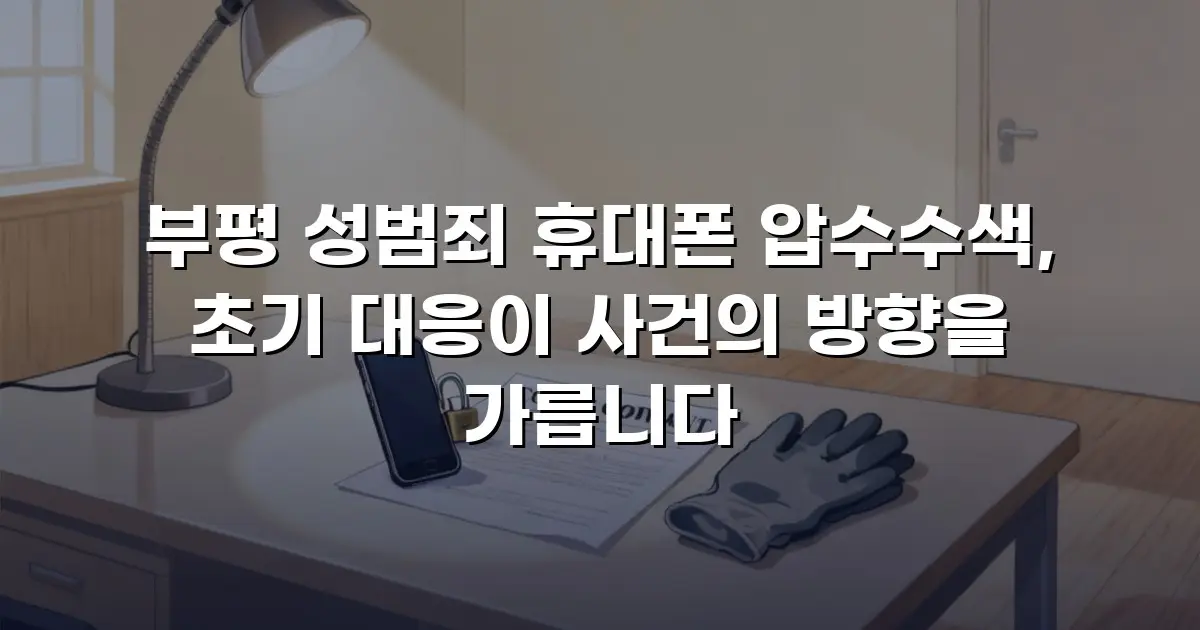 부평 성범죄 휴대폰 압수수색, 초기 대응이 사건의 방향을 가릅니다