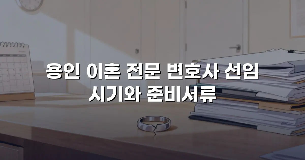 용인 이혼 전문 변호사 선임 시기와 준비서류