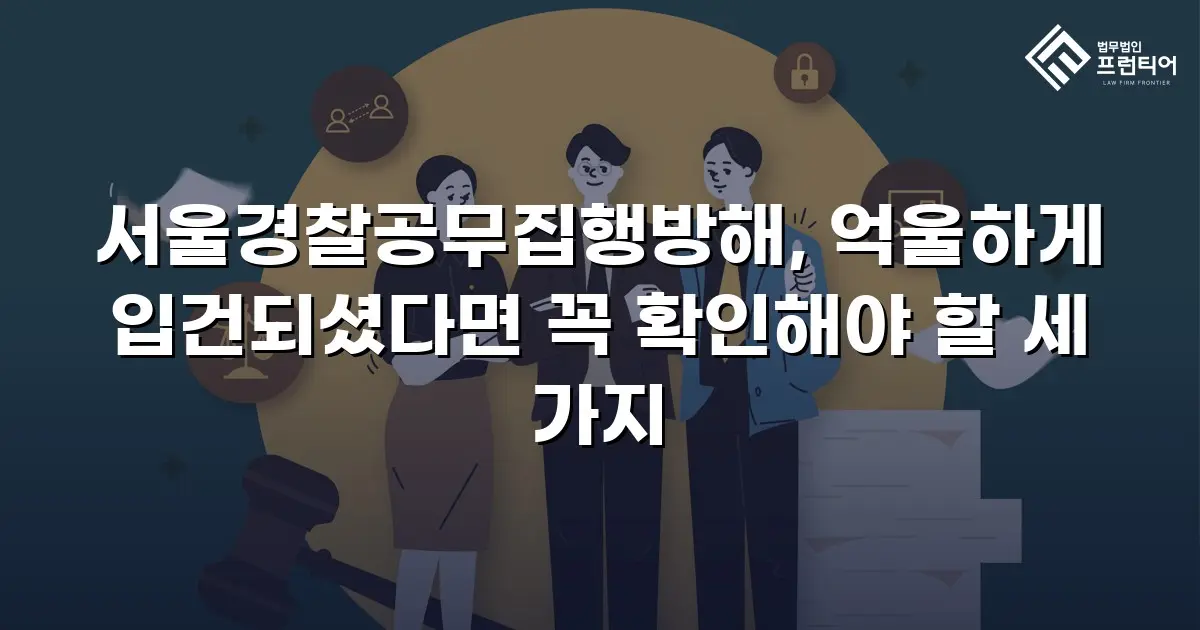 서울경찰공무집행방해, 억울하게 입건되셨다면 꼭 확인해야 할 세 가지
