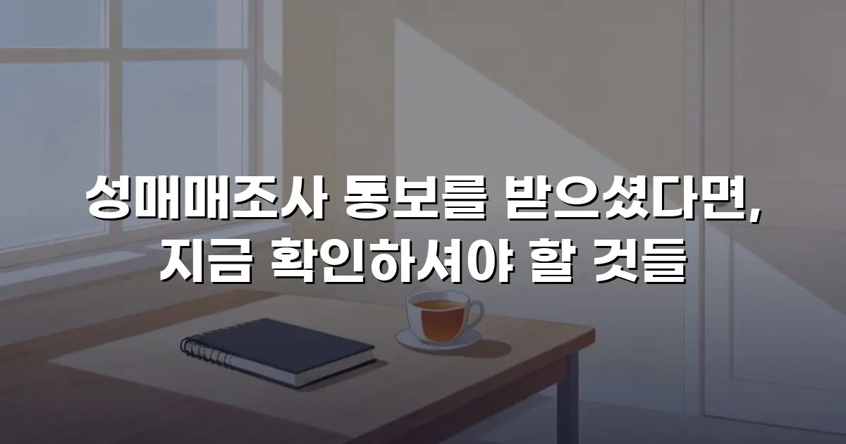 성매매조사 통보를 받으셨다면, 지금 확인하셔야 할 것들