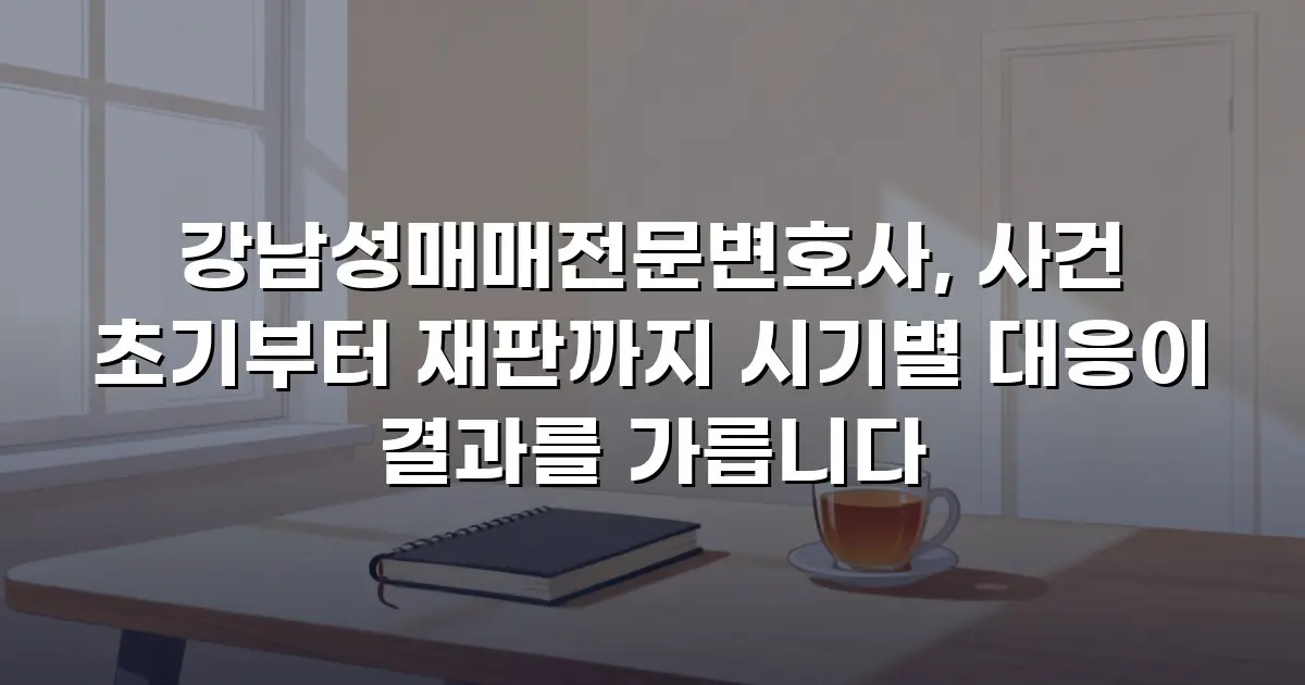 강남성매매전문변호사, 사건 초기부터 재판까지 시기별 대응이 결과를 가릅니다