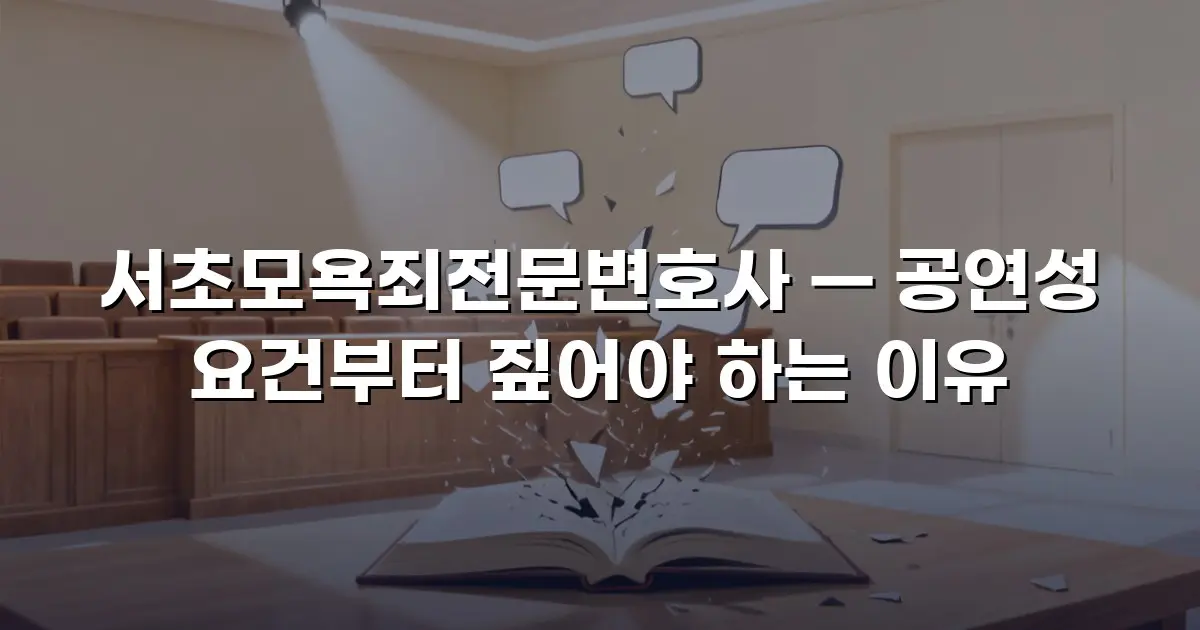 서초모욕죄전문변호사 — 공연성 요건부터 짚어야 하는 이유