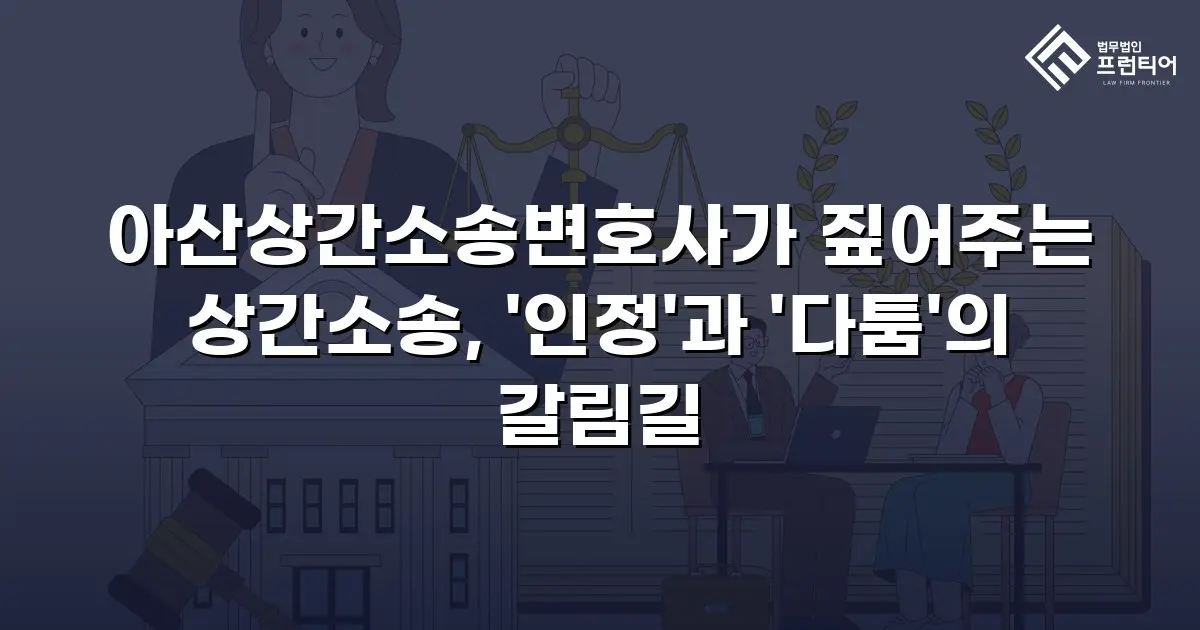 아산상간소송변호사가 짚어주는 상간소송, '인정'과 '다툼'의 갈림길