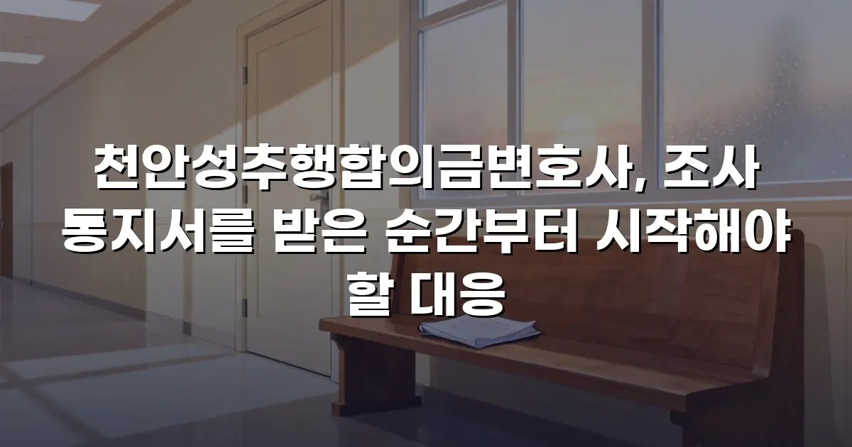 천안성추행합의금변호사, 조사 통지서를 받은 순간부터 시작해야 할 대응