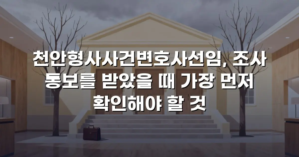 천안형사사건변호사선임, 조사 통보를 받았을 때 가장 먼저 확인해야 할 것