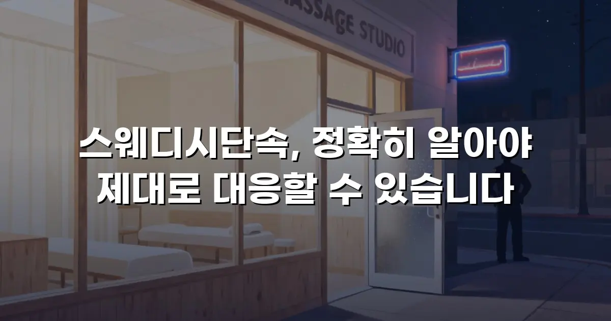 스웨디시단속, 정확히 알아야 제대로 대응할 수 있습니다