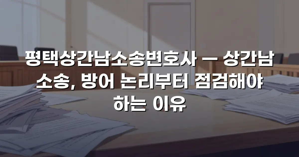 평택상간남소송변호사 — 상간남 소송, 방어 논리부터 점검해야 하는 이유