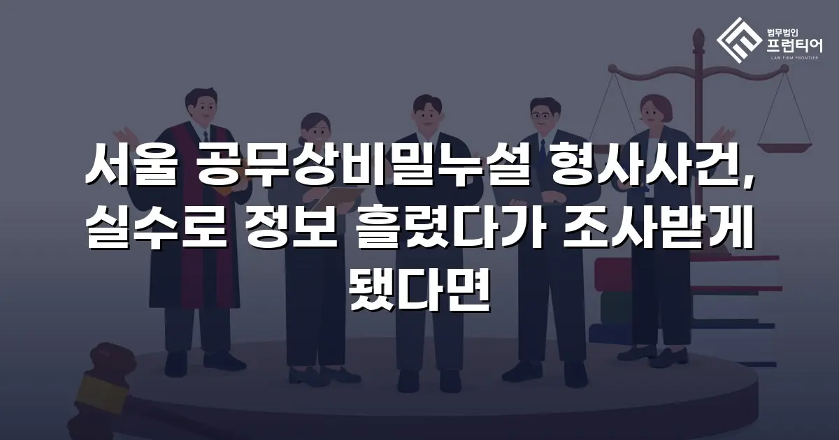 서울 공무상비밀누설 형사사건, 실수로 정보 흘렸다가 조사받게 됐다면
