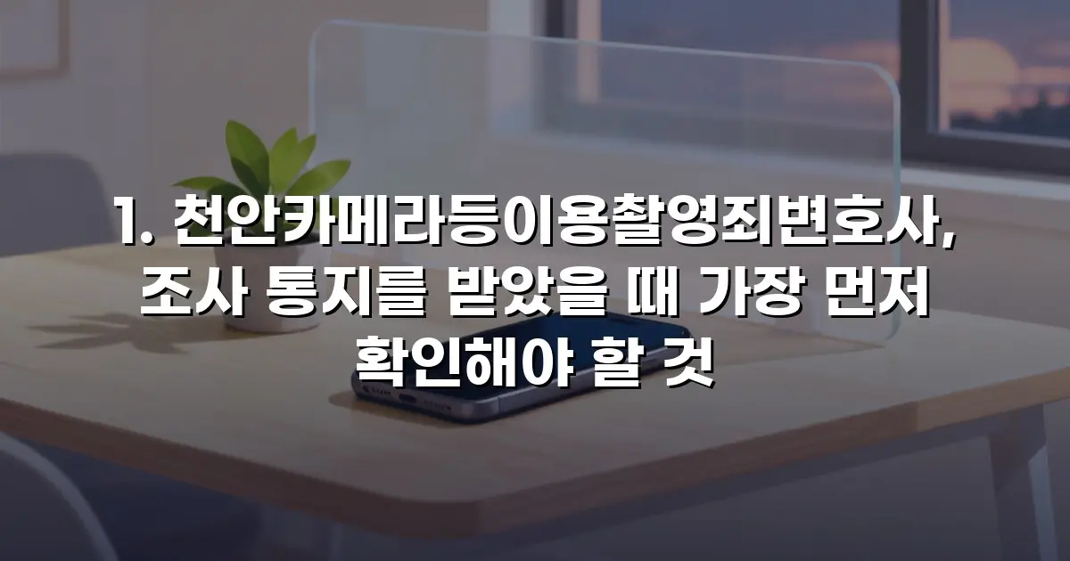 천안카메라등이용촬영죄변호사, 조사 통지를 받았을 때 가장 먼저 확인해야 할 것