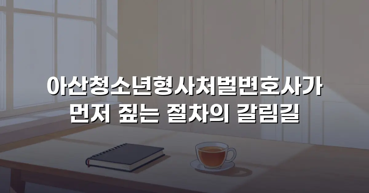 아산청소년형사처벌변호사가 먼저 짚는 절차의 갈림길