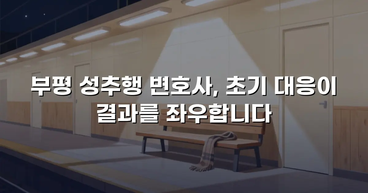 부평 성추행 변호사, 초기 대응이 결과를 좌우합니다