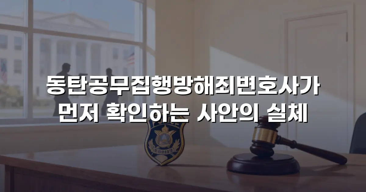 동탄공무집행방해죄변호사가 먼저 확인하는 사안의 실체