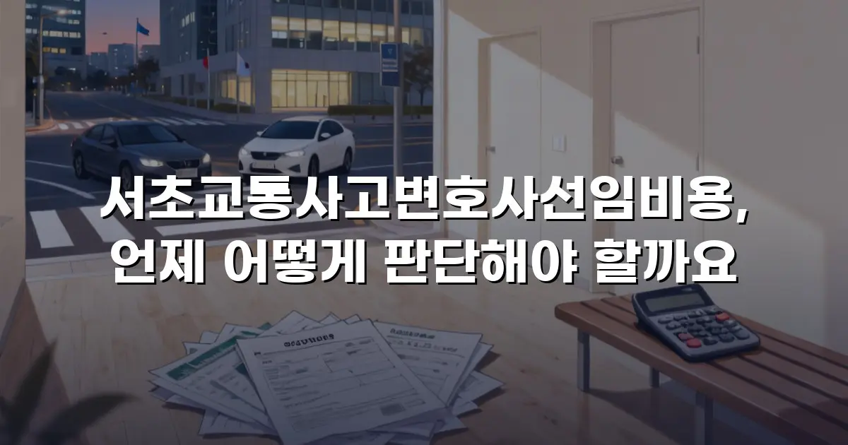 서초교통사고변호사선임비용, 언제 어떻게 판단해야 할까요