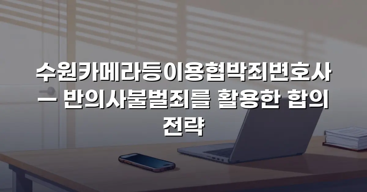 수원카메라등이용협박죄변호사 — 반의사불벌죄를 활용한 합의 전략