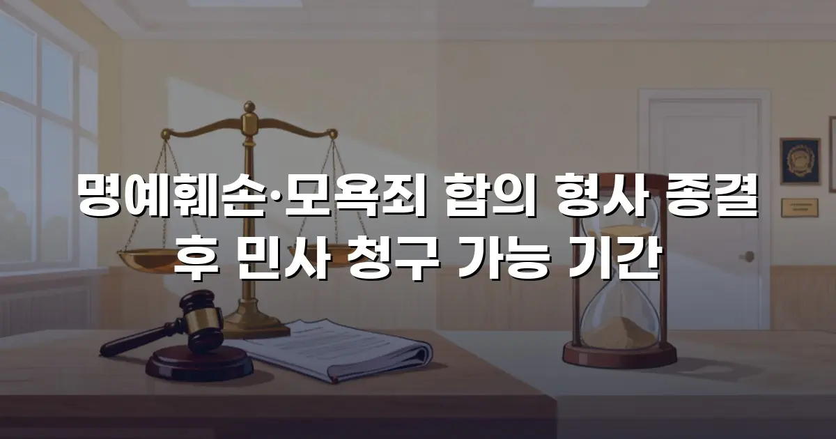 명예훼손·모욕죄 합의 형사 종결 후 민사 청구 가능 기간