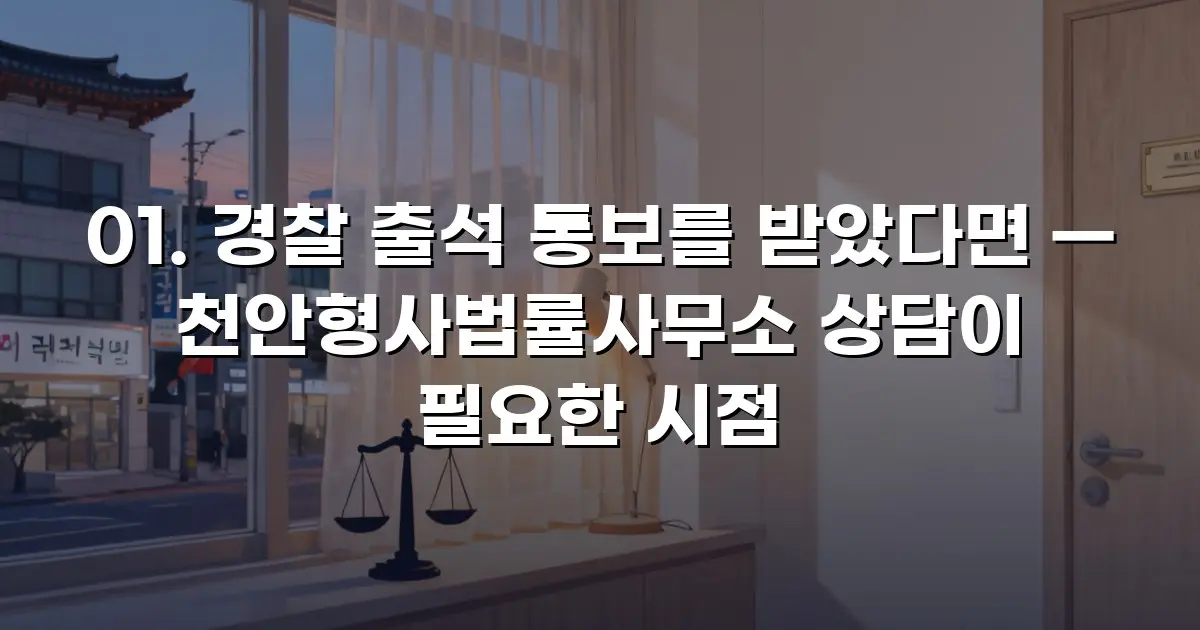 경찰 출석 통보를 받았다면 — 천안형사법률사무소 상담이 필요한 시점