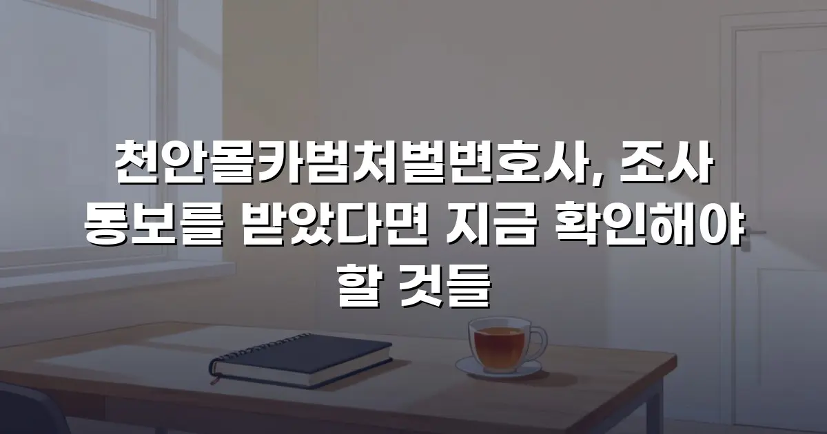 천안몰카범처벌변호사, 조사 통보를 받았다면 지금 확인해야 할 것들