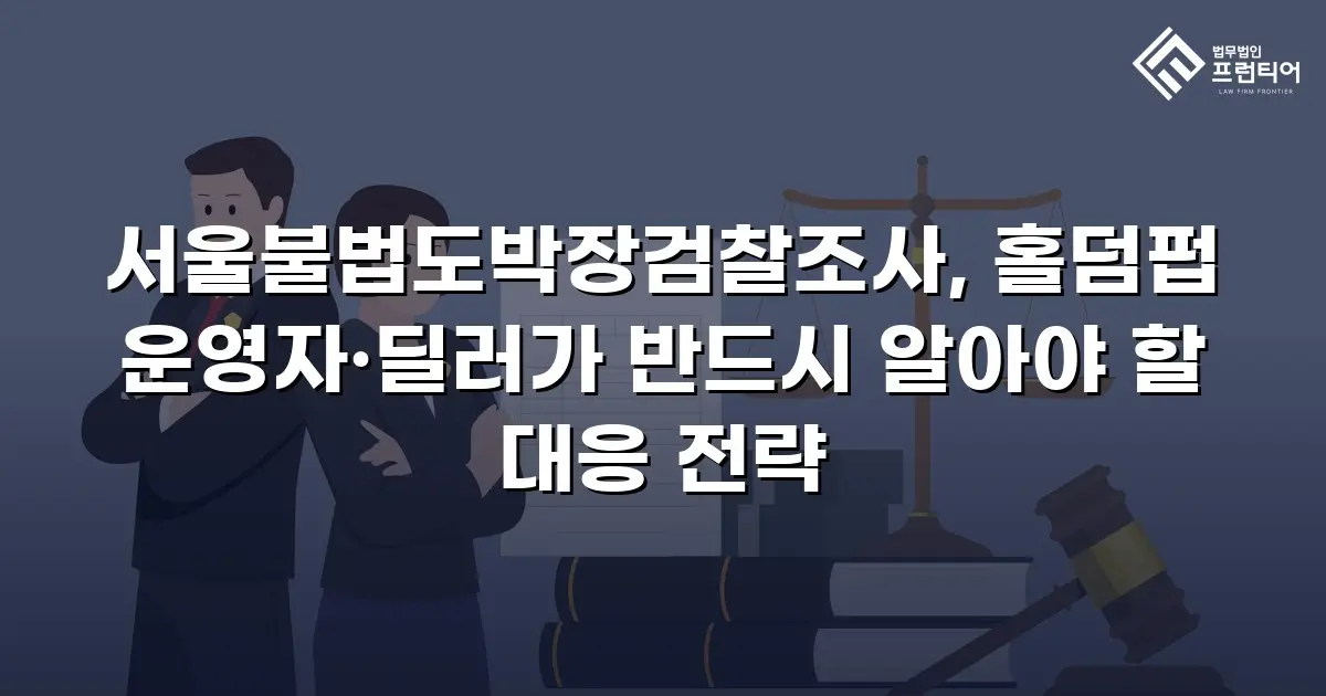 서울불법도박장검찰조사, 홀덤펍 운영자·딜러가 반드시 알아야 할 대응 전략
