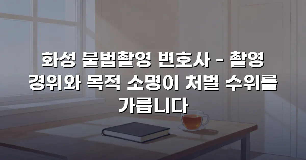 화성 불법촬영 변호사 - 촬영 경위와 목적 소명이 처벌 수위를 가릅니다