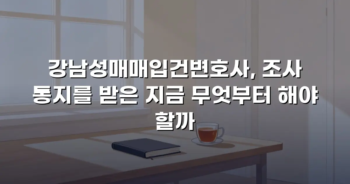 강남성매매입건변호사, 조사 통지를 받은 지금 무엇부터 해야 할까