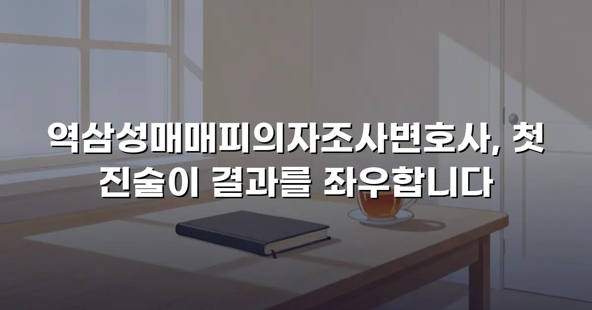 역삼성매매피의자조사변호사, 첫 진술이 결과를 좌우합니다