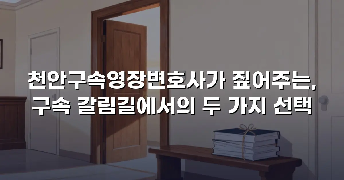 천안구속영장변호사가 짚어주는, 구속 갈림길에서의 두 가지 선택