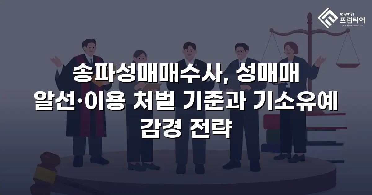 송파성매매수사, 성매매 알선·이용 처벌 기준과 기소유예 감경 전략