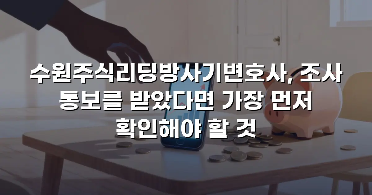 수원주식리딩방사기변호사, 조사 통보를 받았다면 가장 먼저 확인해야 할 것
