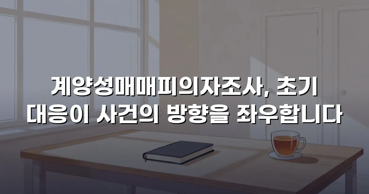 계양성매매피의자조사, 초기 대응이 사건의 방향을 좌우합니다