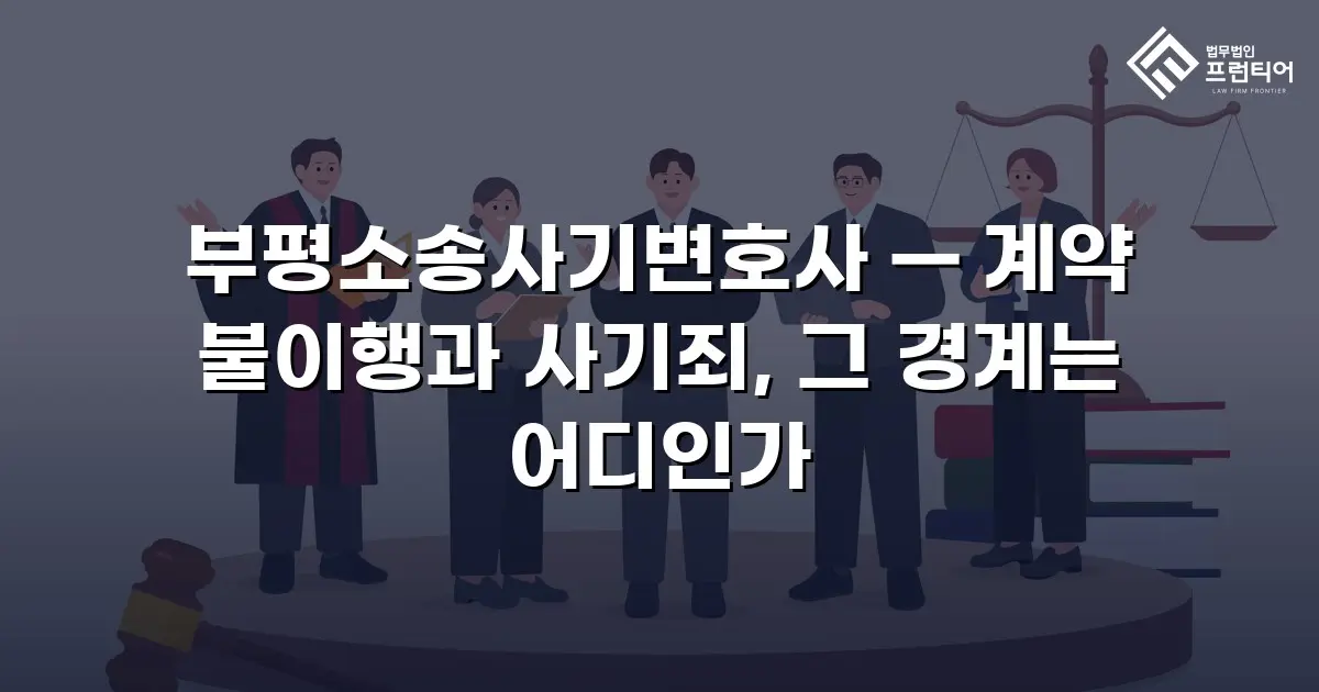 부평소송사기변호사 — 계약 불이행과 사기죄, 그 경계는 어디인가