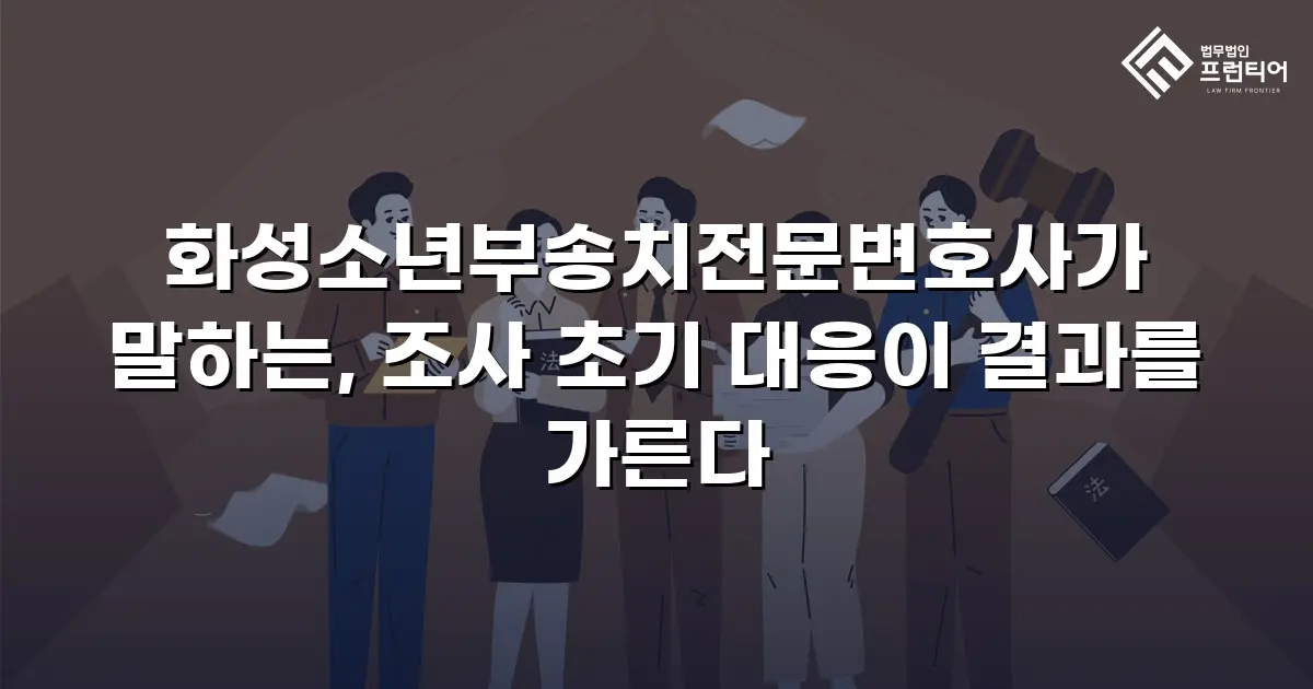 화성소년부송치전문변호사가 말하는, 조사 초기 대응이 결과를 가른다