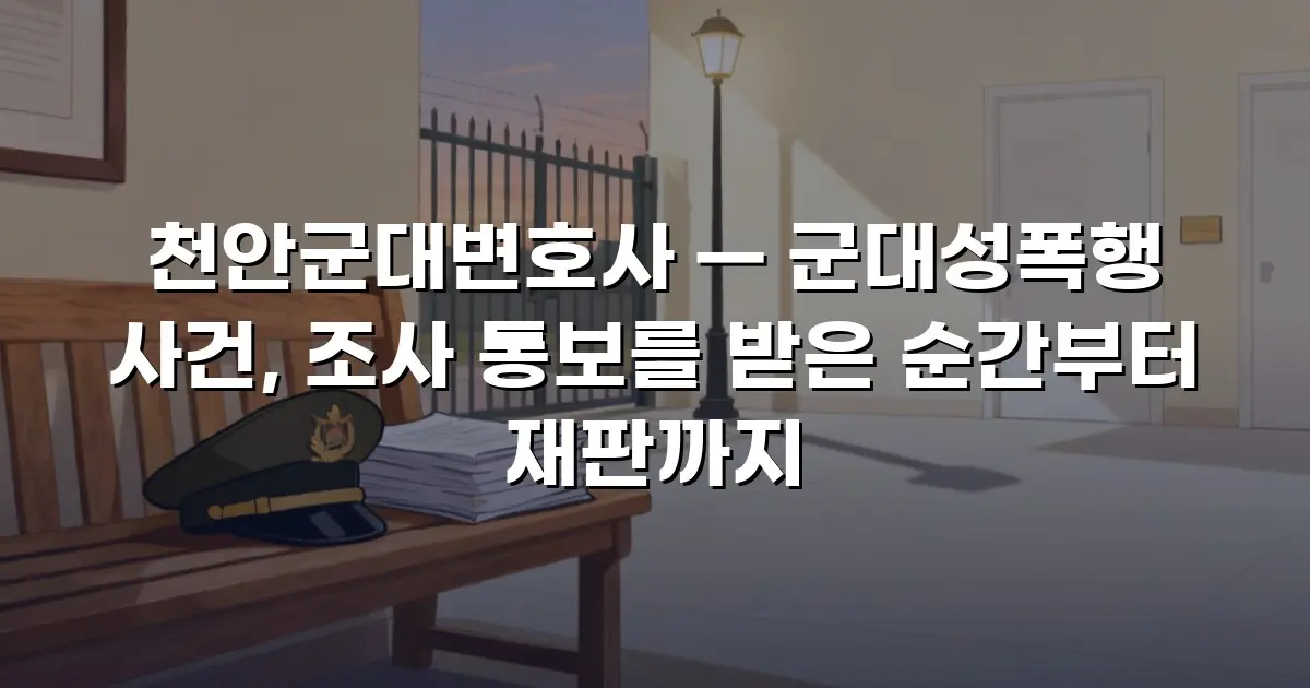천안군대변호사 — 군대성폭행 사건, 조사 통보를 받은 순간부터 재판까지
