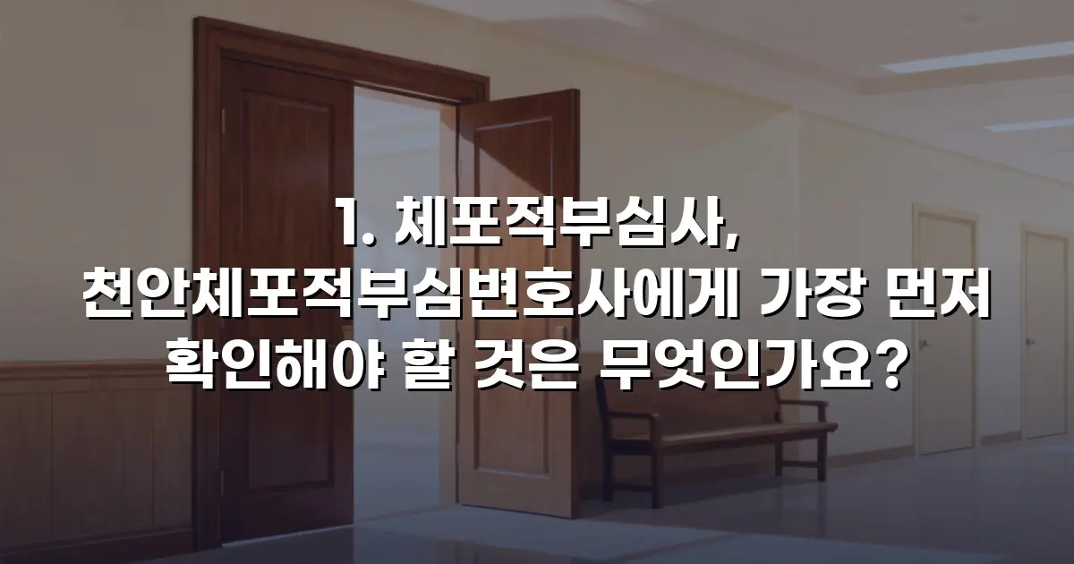 체포적부심사, 천안체포적부심변호사에게 가장 먼저 확인해야 할 것은 무엇인가요?