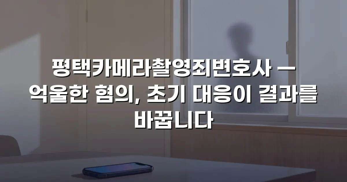 평택카메라촬영죄변호사 — 억울한 혐의, 초기 대응이 결과를 바꿉니다
