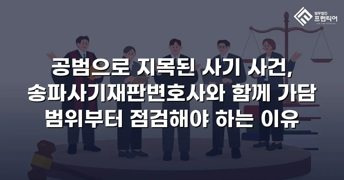 공범으로 지목된 사기 사건, 송파사기재판변호사와 함께 가담 범위부터 점검해야 하는 이유