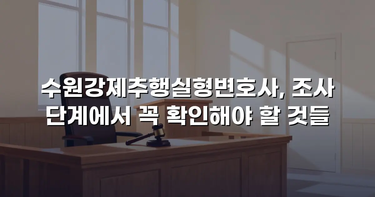 수원강제추행실형변호사, 조사 단계에서 꼭 확인해야 할 것들