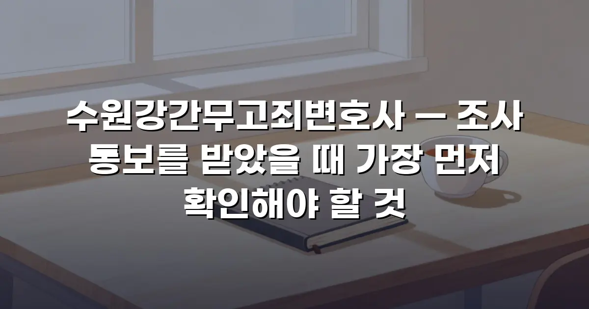 수원강간무고죄변호사 — 조사 통보를 받았을 때 가장 먼저 확인해야 할 것