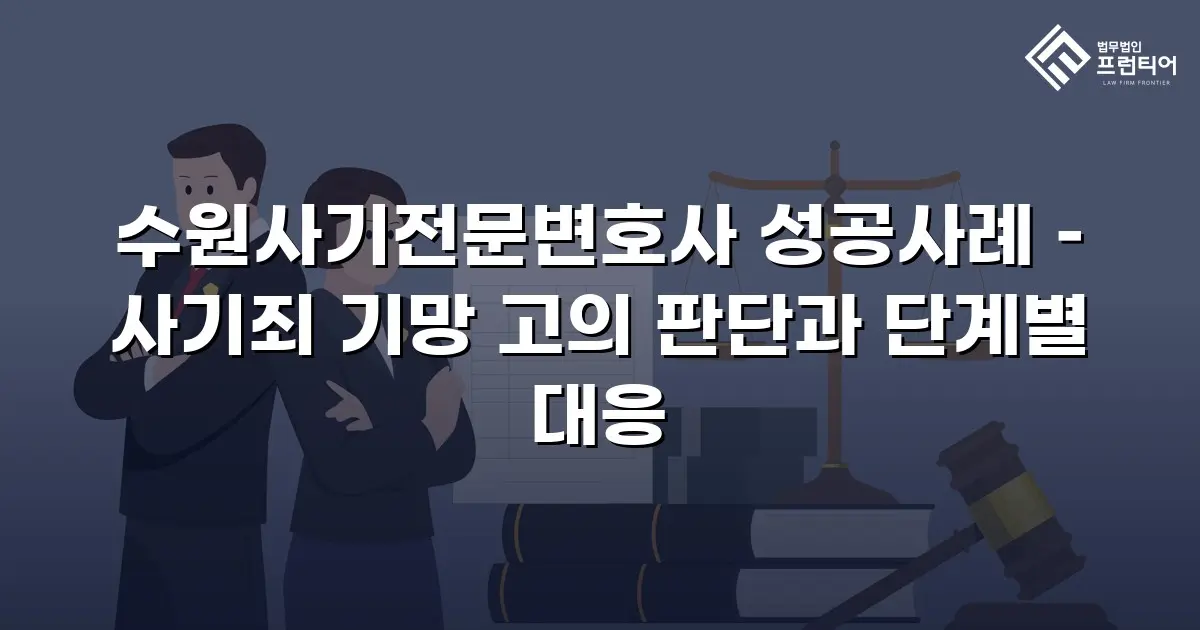 수원사기전문변호사 성공사례 – 사기죄 기망 고의 판단과 단계별 대응