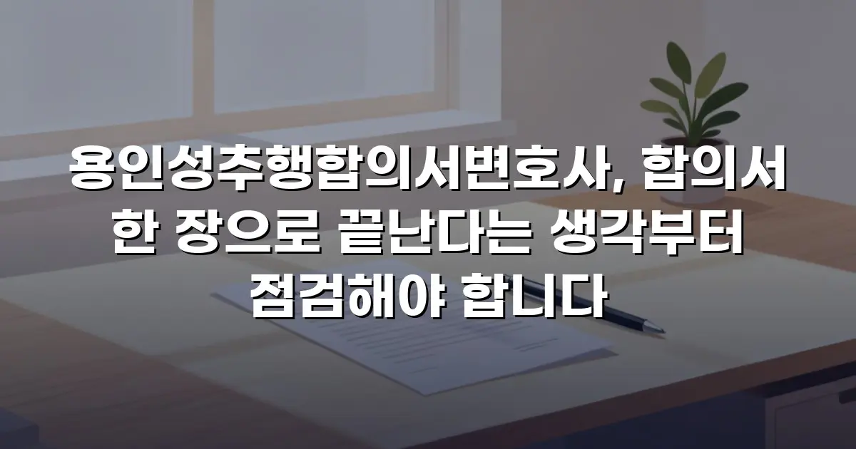 용인성추행합의서변호사, 합의서 한 장으로 끝난다는 생각부터 점검해야 합니다
