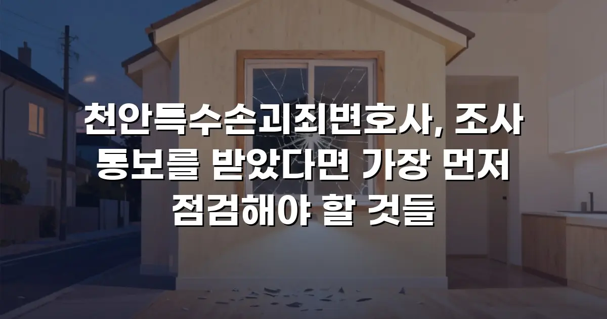 천안특수손괴죄변호사, 조사 통보를 받았다면 가장 먼저 점검해야 할 것들