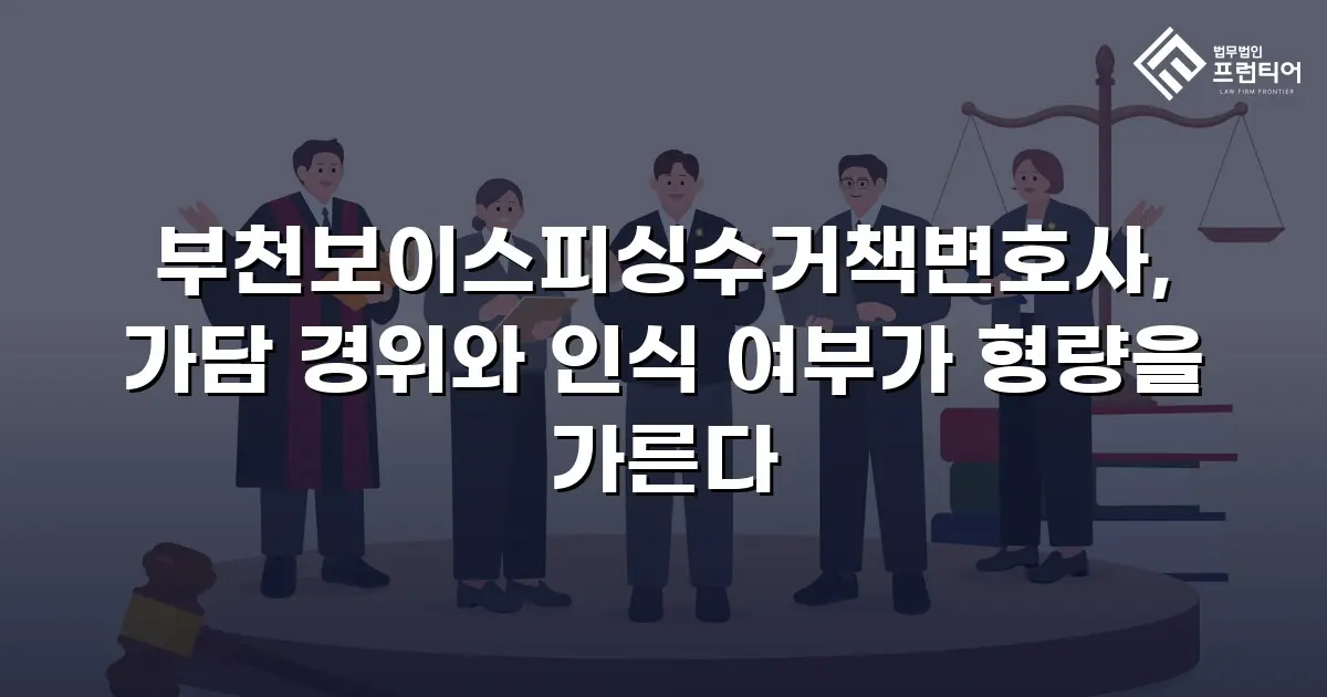 부천보이스피싱수거책변호사, 가담 경위와 인식 여부가 형량을 가른다