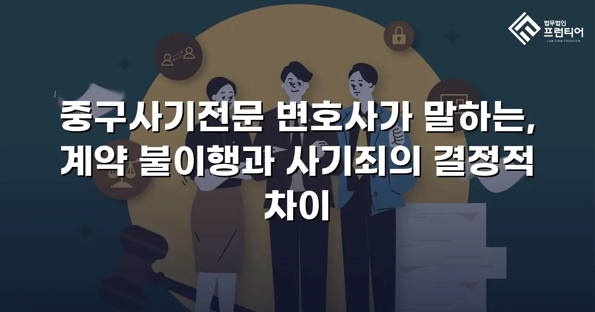 중구사기전문 변호사가 말하는, 계약 불이행과 사기죄의 결정적 차이