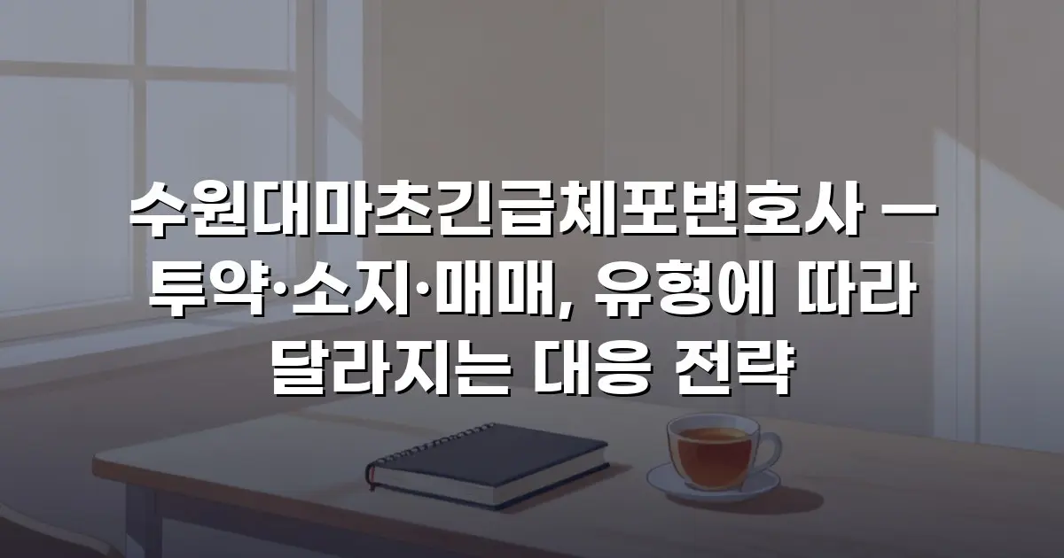 수원대마초긴급체포변호사 — 투약·소지·매매, 유형에 따라 달라지는 대응 전략