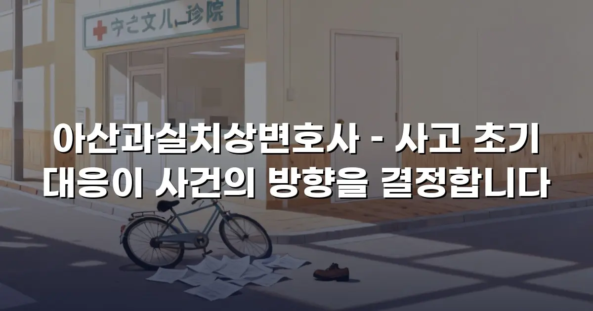 아산과실치상변호사 – 사고 초기 대응이 사건의 방향을 결정합니다